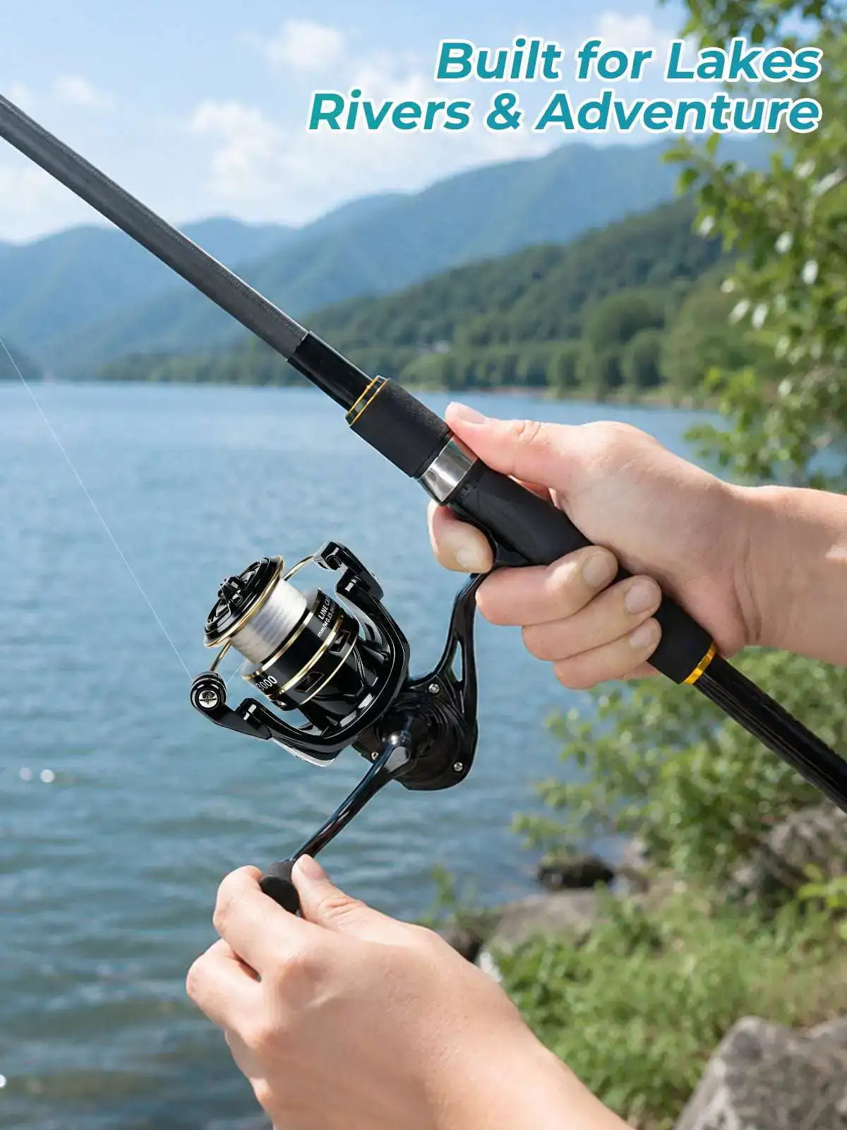 6’0” Telescopic Spinning Rod and Reel Combo with Lures, Line Fish Gripper, Plier & Carrier Bag | Jenseits