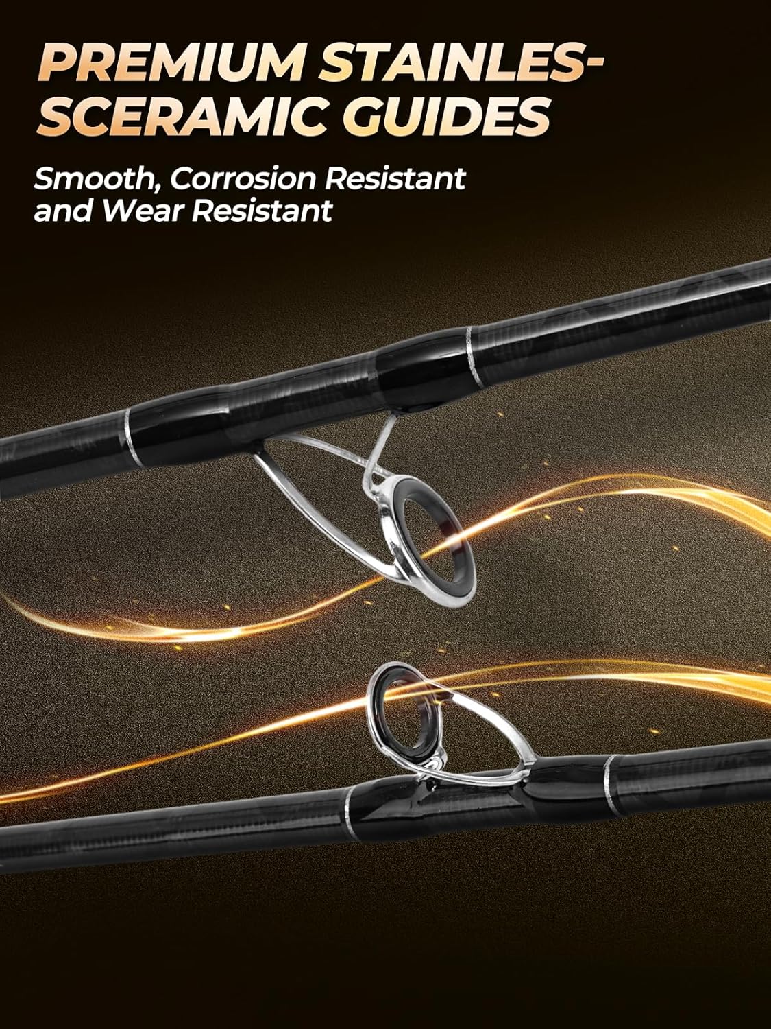 Jenseits Fishing Rods, Carbon Fiber Spinning & Casting Poles, Saltwater Resistant Guides, 7'/8'/9'/10'/12'-Portable 2/3/4/-Piece & Telescopic Designs, Cork/EVA Grip for Bass Trout Inshore & Surf