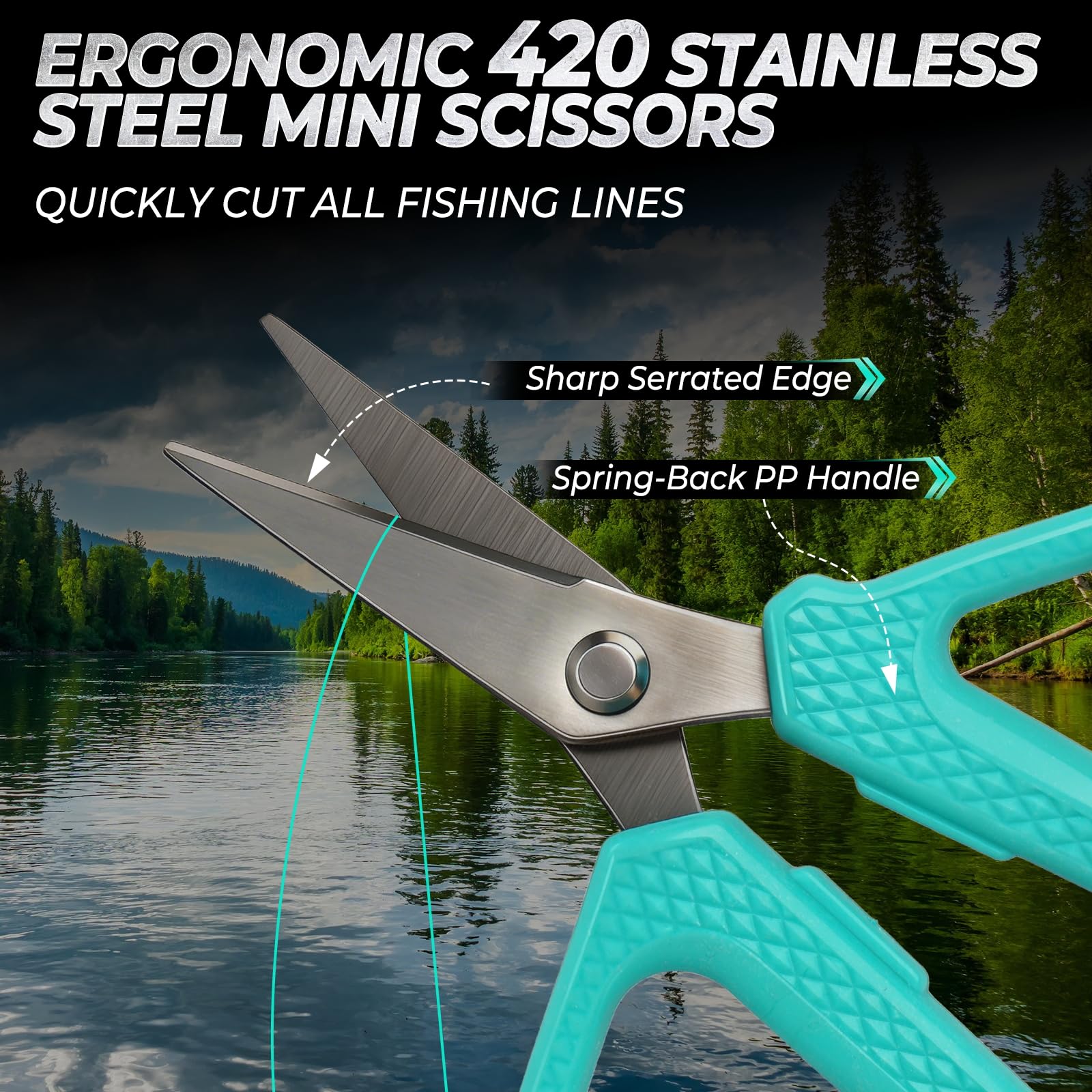 Jenseits Fishing Gear Set, 6PCS Fishing Tools Kit, Fishing Pliers, Corrosion Resistant Fillet Knife, Fish Lip Gripper, Hook Remover, Fishing Scissors & Sharpening Stone, Fishing Gift for Men & Anglers